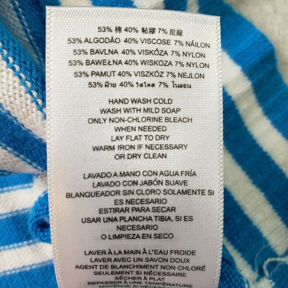 Michael Kors Womens Striped Long Sleeve Sweater Chain & Eyelet Detail Size M - Picture 8 of 12